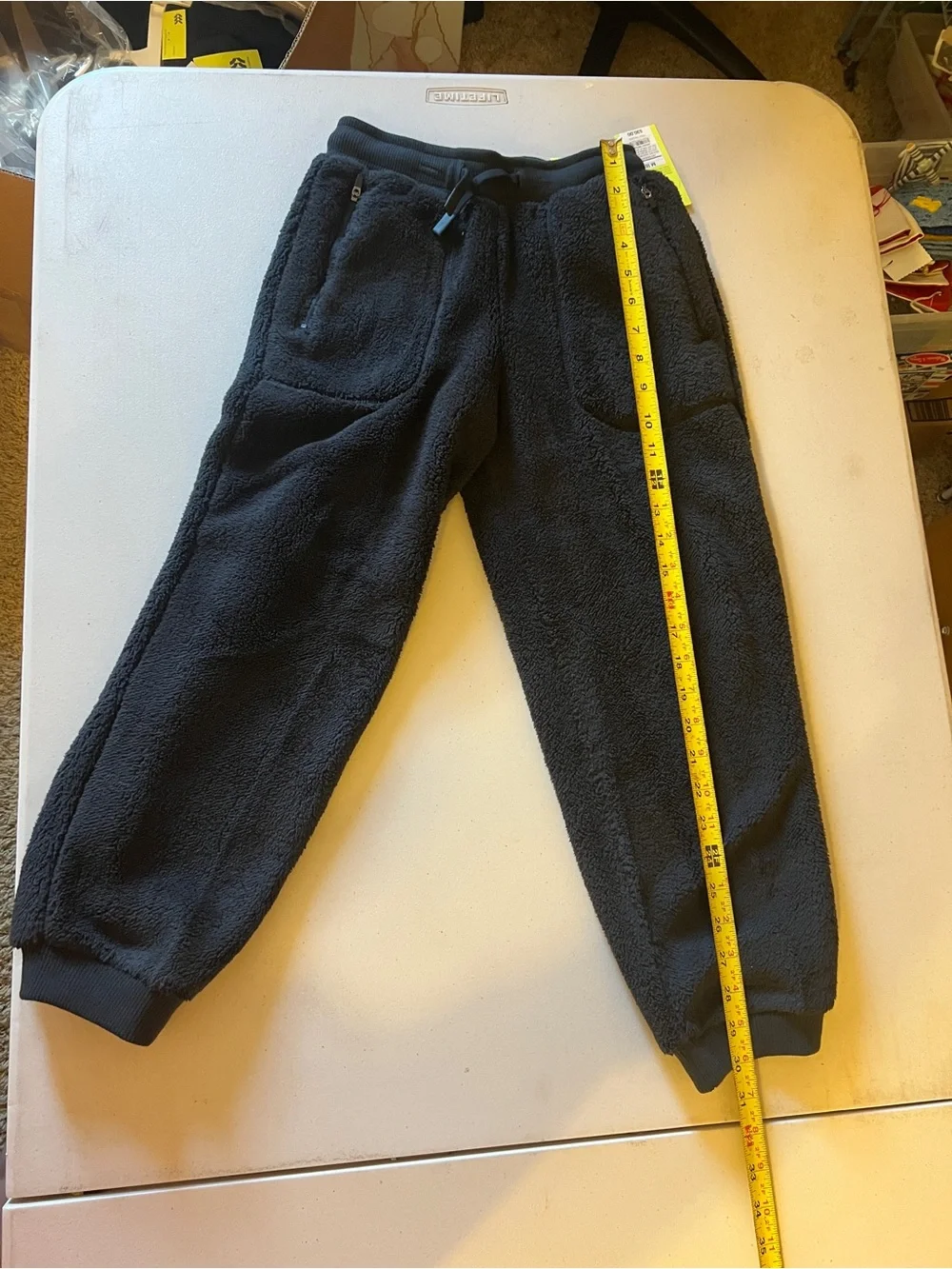 Cozy Fleece Drawstring Jogger Pants - Black